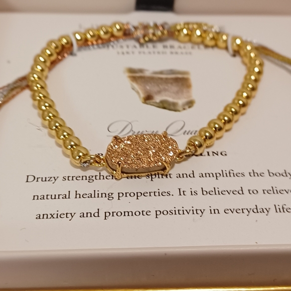 LUNA NORTE DRUSY QUARTZ  ADJUSTABLE BRACELET ONE SIZE FITS ALL NEW IN BOX - Picture 2 of 13